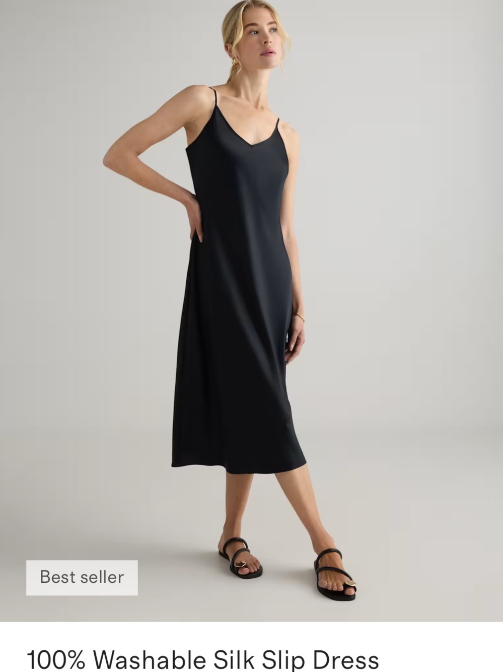 Quince Washable Silk Slip Dress M